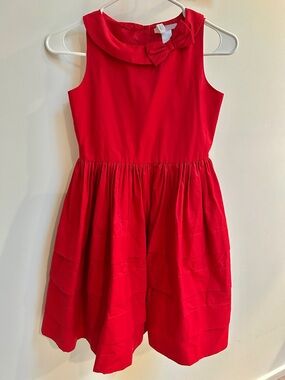 Janie and Jack Red Dress with Bow Collar size 10